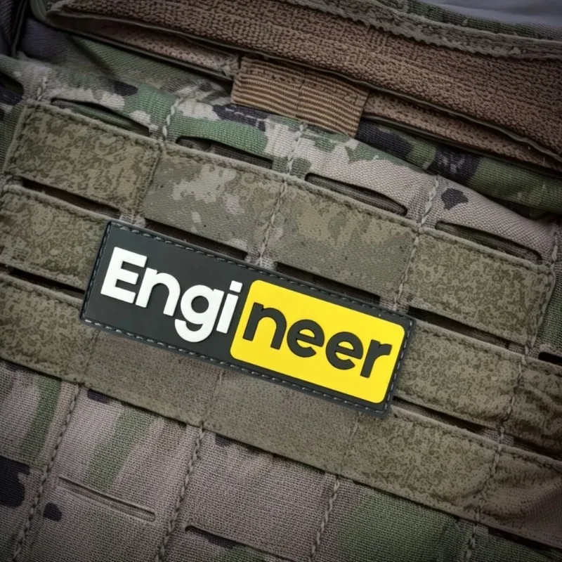 Parche táctico de PVC "Engineer", emblema de gancho y bucle, insignia de moral militar, brazalete de combate, pegatinas para mochila