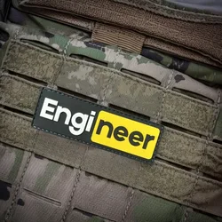 Parche táctico de PVC "Engineer", emblema de gancho y bucle, insignia de moral militar, brazalete de combate, pegatinas para mochila