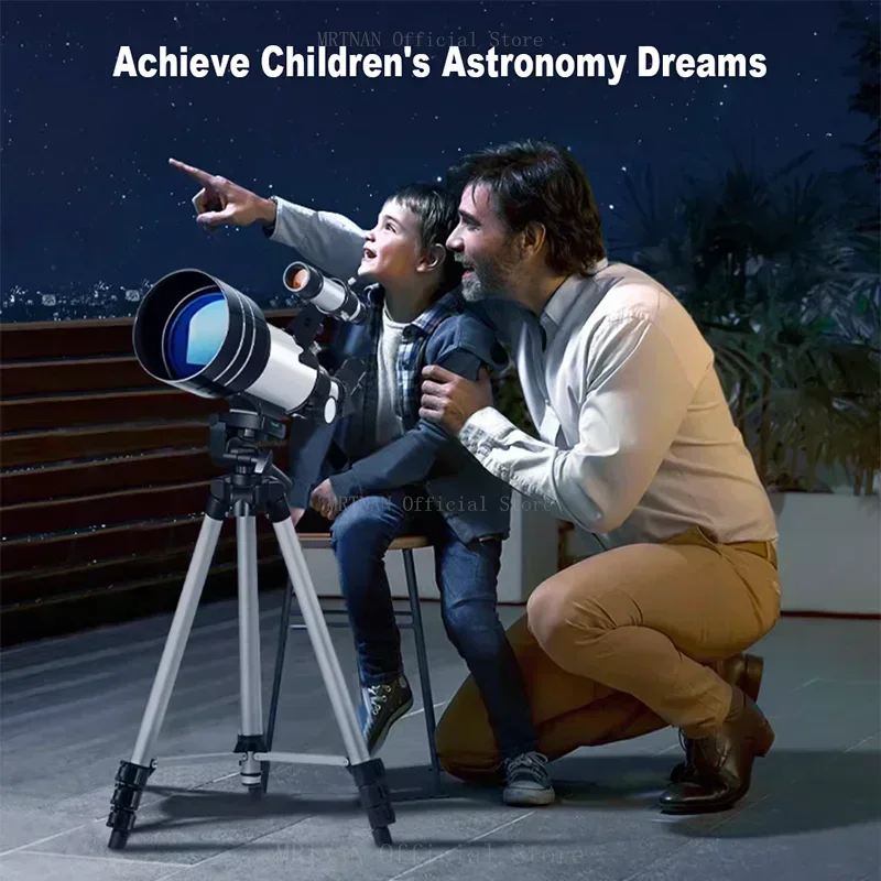 Telescopio astronómico profesional para el espacio, Monocular grande de 70mm, binoculares potentes de tiempo 150, visión nocturna, estrella para acampar - imagen 4