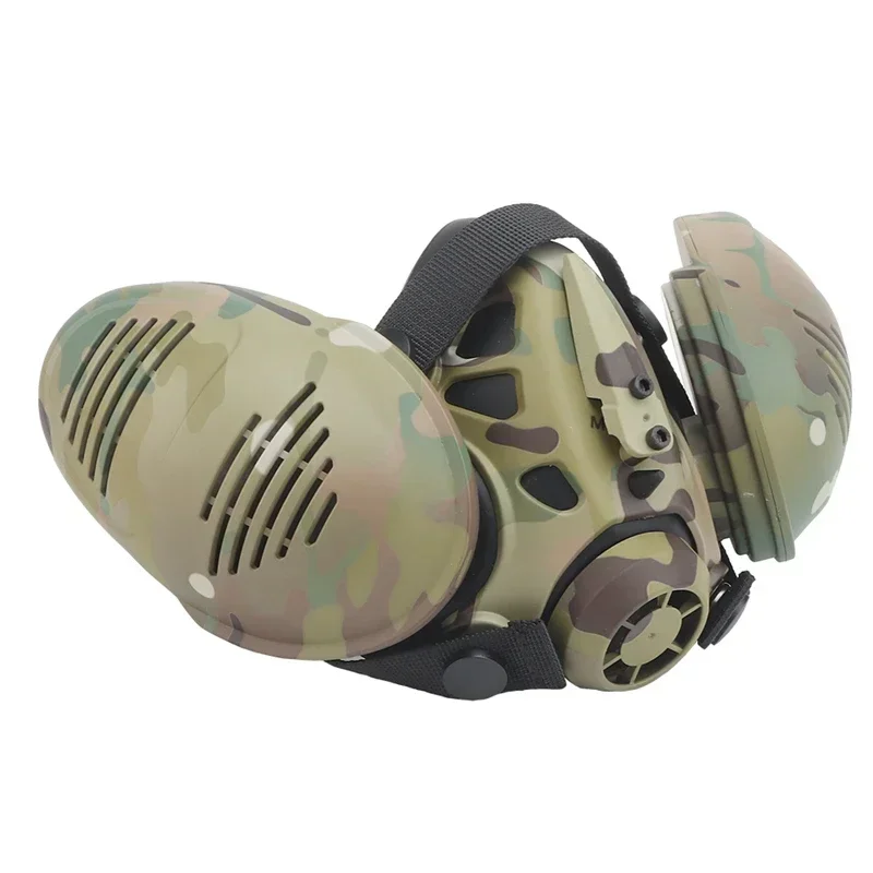 ERQYGRA respirador táctico modelado media cara máscara accesorios de Paintball protección de seguridad al aire libre Airsoft CS equipo deportivo - imagen 4