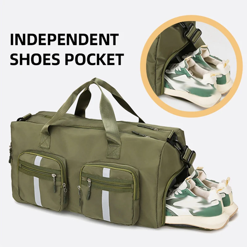 Bolso de viaje deportivo de lona grande con compartimento zapatos - imagen 2