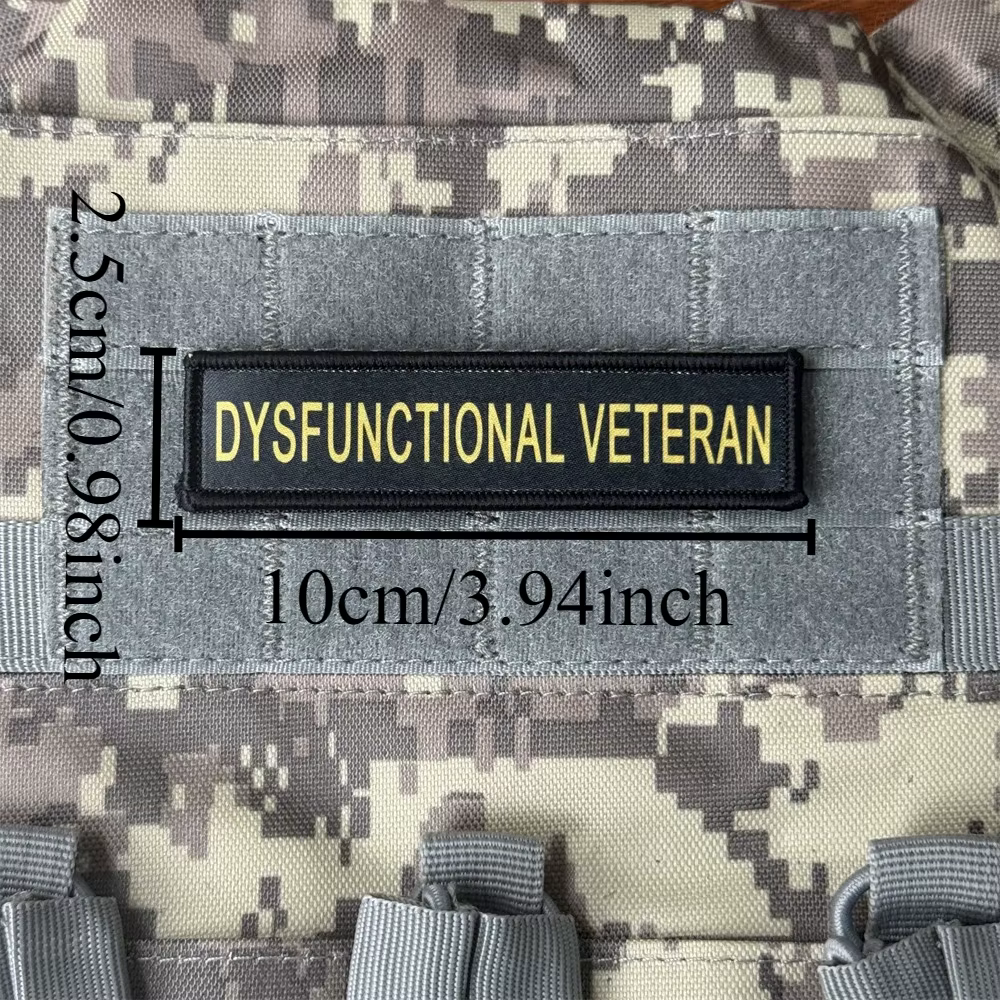 Parche táctico moral Veterano Disfuncional con velcro para uniforme - imagen 2