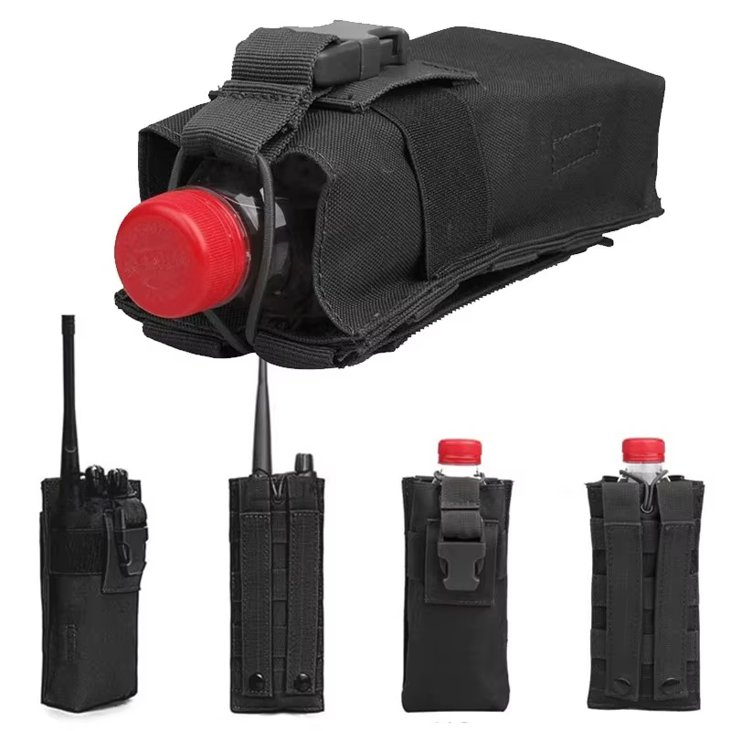 Bolsa para Walkie Talkie al aire libre, bolsa para botella de agua, bolsa de Radio de mano, bolsa de accesorios multifuncional táctica Molle, paquete EDC de viaje - imagen 2