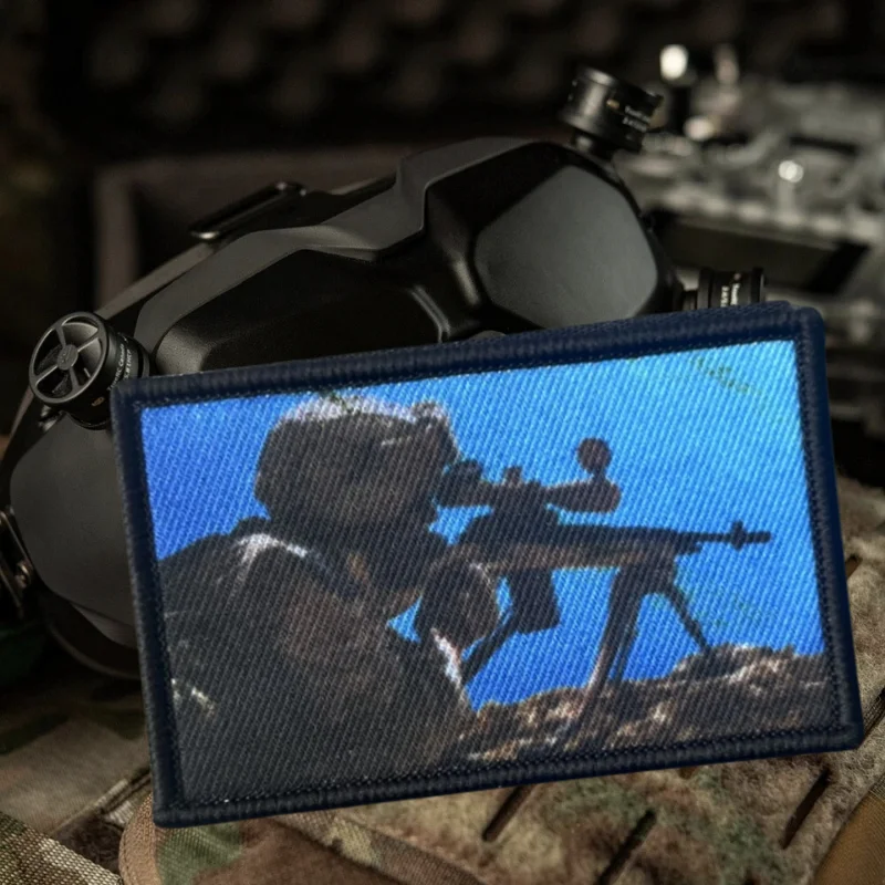 Parche con estampado de soldado con pistola, chaleco táctico, insignia de moral con gancho y bucle, pegatinas decorativas para mochila, parches para brazalete para ropa - imagen 4