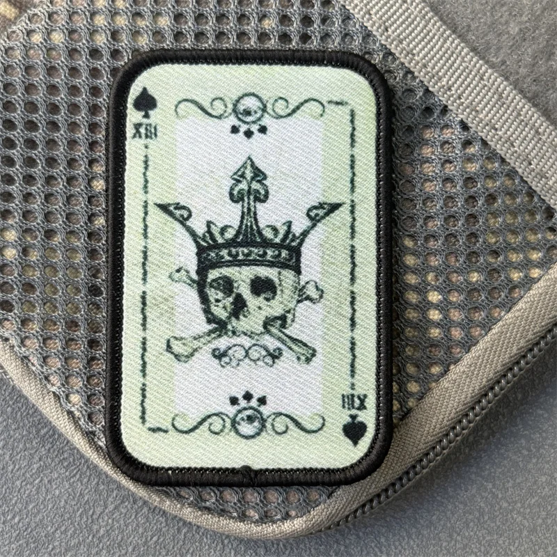 Parche táctico "Ace of Spades Death Card", insignia de moral militar, gancho y bucle estampado, mochila, ropa, pegatina decorativa, brazalete - imagen 5