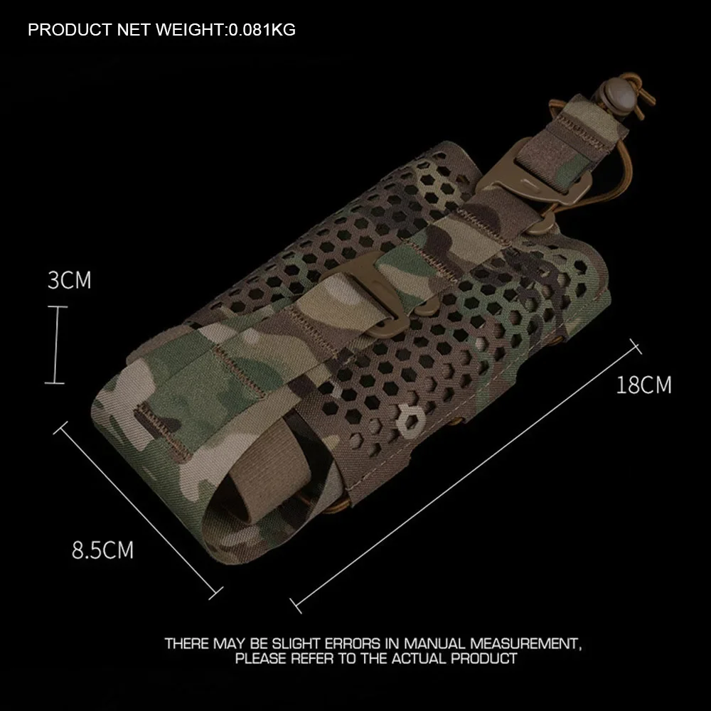 Bolsa táctica MOLLE para Radio, soporte Universal de malla para Walkie Talkie de caza al aire libre, chaleco Airsoft ajustable, portador de placa, equipo de transporte - imagen 3