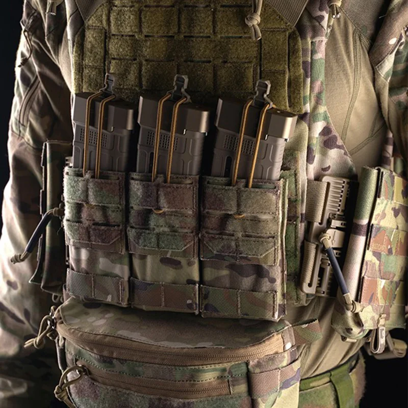 Accesorios tácticos de doble propósito Molle 5.56 Triple Mag Pouch Airsoft - imagen 2
