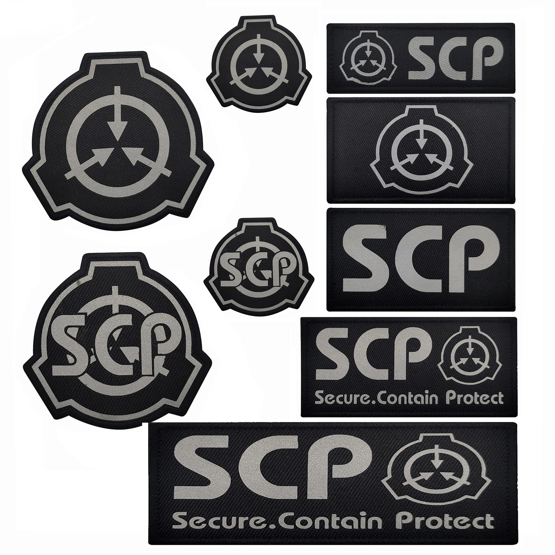 Parche mágico reflectante de zorro de nueve colas, logotipo de base SCP, insignia de mochila táctica militar, parches de logotipo SCP bordados, brazalete - imagen 4
