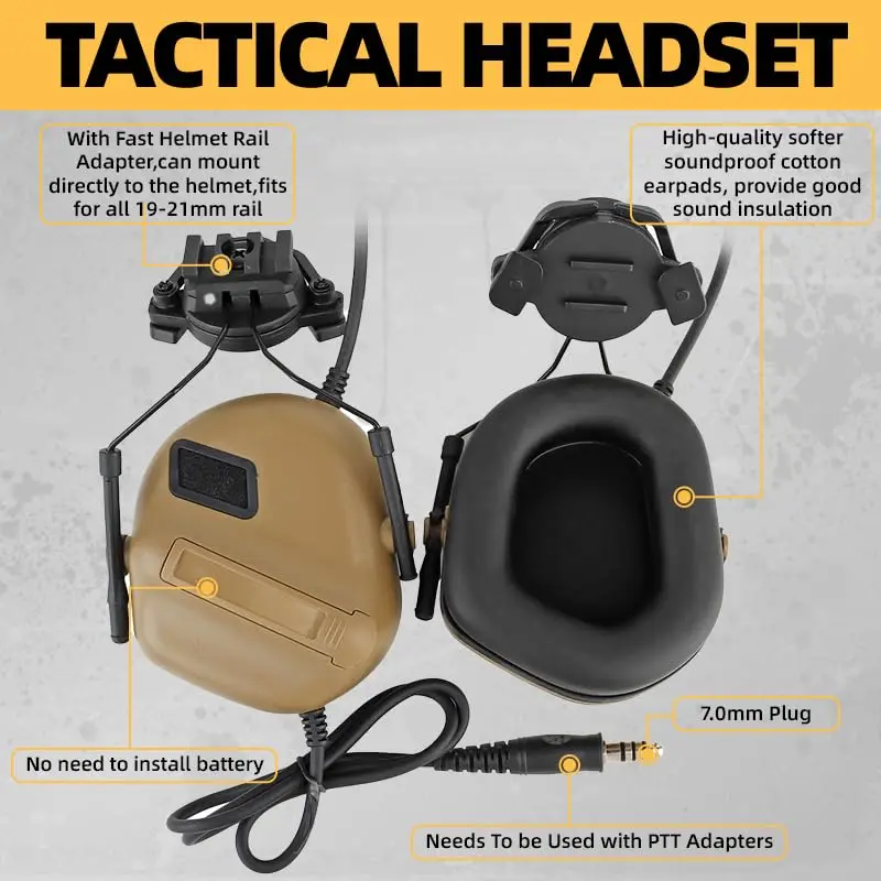Casco táctico con auriculares, casco ajustable con funda para casco y máscara de pasamontañas para Cosplay equipo táctico militar Airsoft - imagen 4