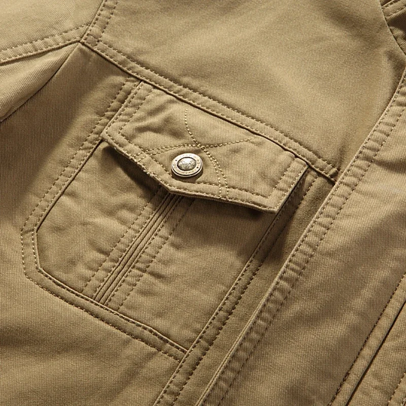 Chaqueta militar de algodón para Hombre, Chaqueta táctica con múltiples bolsillos, informal, ajustada, 4XL talla grande, otoño - imagen 5