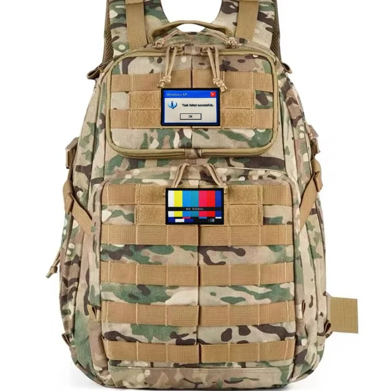 Parche táctico divertido sin señal 404, insignia de moral bordada no encontrada, tarea fallida con éxito, pegatina para mochila con gancho y bucle impreso - imagen 4