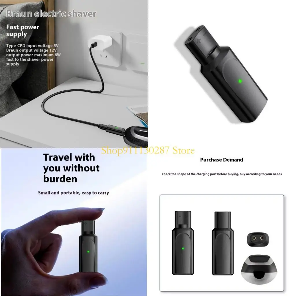Adaptador cargador J1HC tipo C para afeitadoras eléctricas dedicadas viaje compacto conveniente conector carga