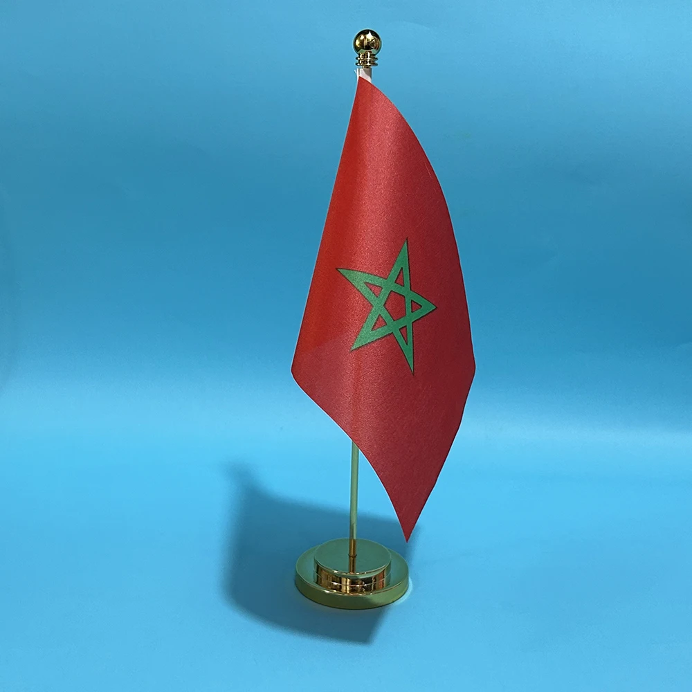 BANDERA DE SKY, bandera de escritorio de oficina, bandera de Marruecos, 14x21cm, poliéster, bandera nacional marroquí, adornos de escritorio, banderas - imagen 3