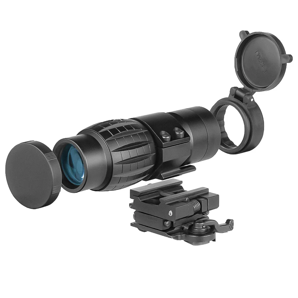 SPINA OPTICS-lupa táctica 3X para Mira de Rifle de punto rojo, accesorios de caza con volteo a montaje lateral - imagen 4