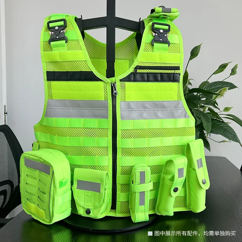 Chaleco táctico multifuncional de liberación rápida, chaleco a prueba de puñaladas, chaleco de entrenamiento trasero transpirable de malla de verano - imagen 2