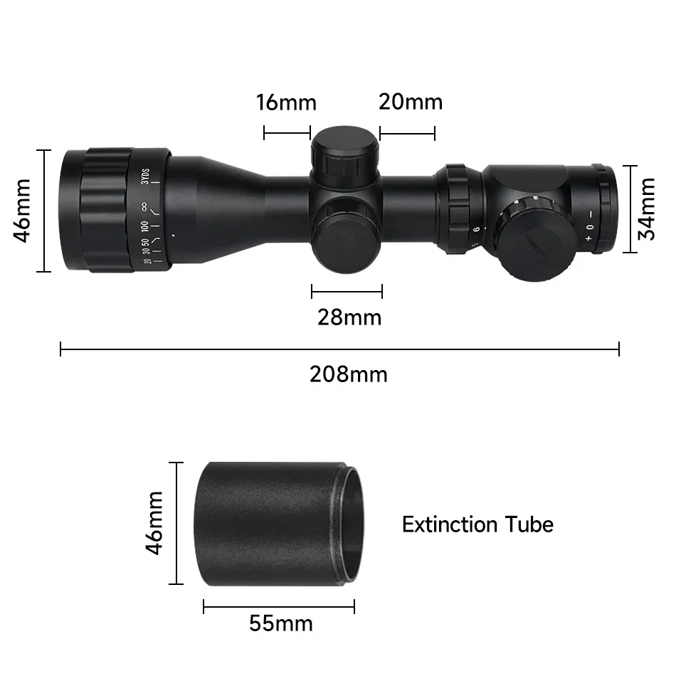 Mira telescópica para caza al aire libre, dispositivo de visión táctica portátil, ajustable, tri-iluminada, compatible con montaje en riel de 11mm/20mm, 2-6x32 AOE - imagen 3