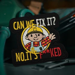 "¿Puede arreglo?" Parche táctico de moral de reparador, parches bordados con gancho y bucle, mochila, pegatina personalizada del ejército militar