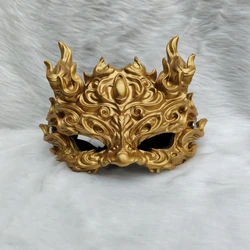 Máscara media cara Qilin – Decorativa de resina estilo asiático