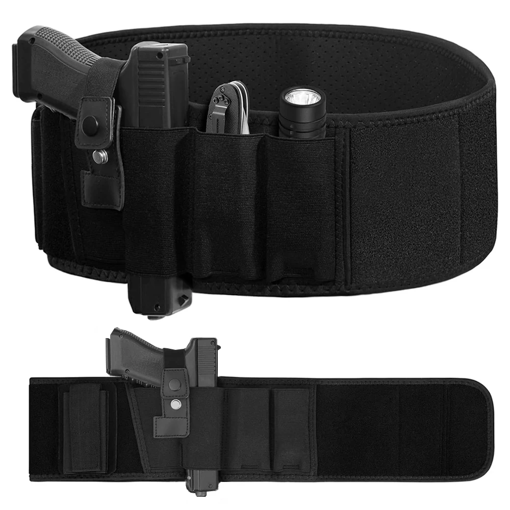Funda para pistola con banda para el vientre, funda para pistola de transporte oculta, banda para la cintura, funda para pistola, portador de pistola para Glock 19 17 26 43 Sig P365