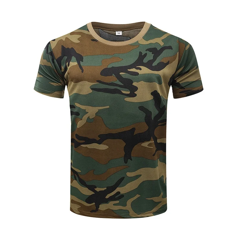 Camisa táctica de camuflaje de manga corta para hombre, camiseta de combate de secado rápido para acampar al aire libre, ropa de caza, camisas de senderismo - imagen 5
