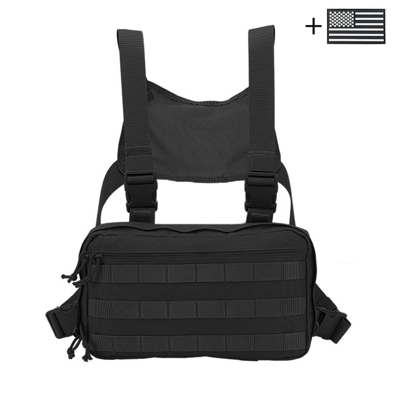 Bolso de pecho táctico MOLLE con espalda malla transpirable ligera - imagen 2