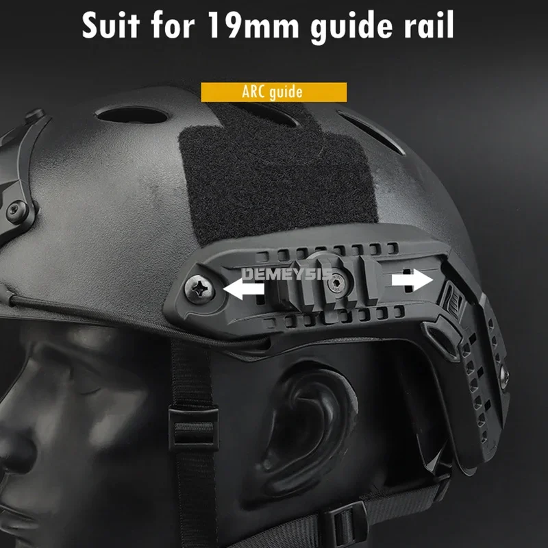 Adaptador de montaje táctico Picatinny para casco de combate ACH/velo/MICH equipado con riel de arco, rotación de guía de arco ajustable de 360 grados - imagen 5