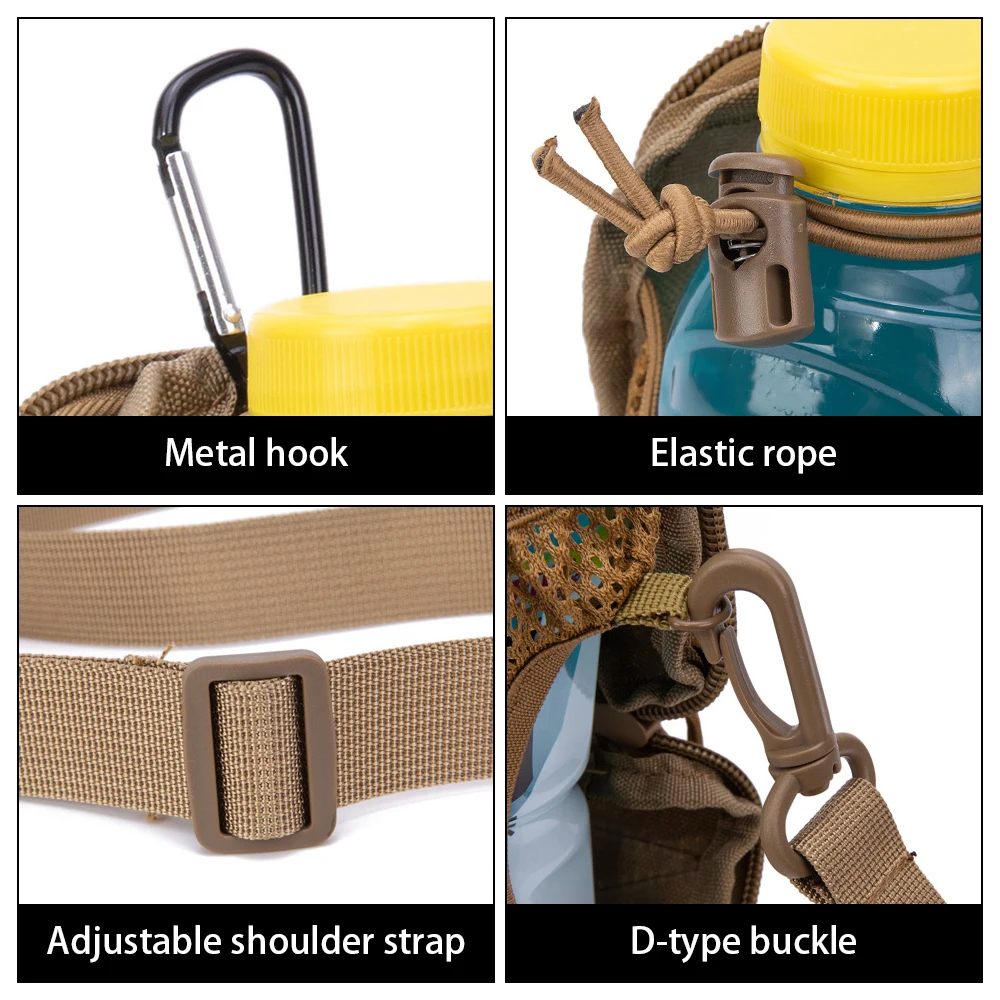 Bolsa táctica MOLLE para cantimplora con soporte plegable y funda - imagen 4