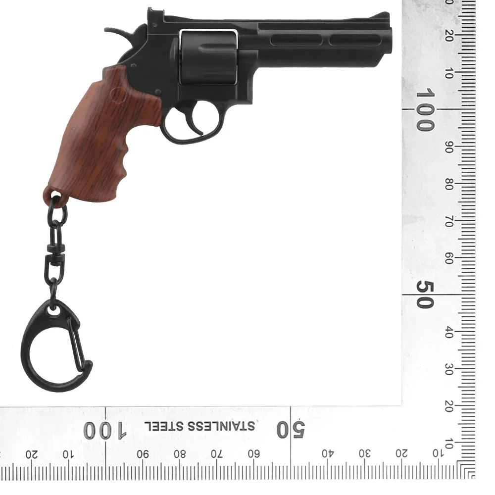 Revolver 1:4 llavero de plástico Mini pistola forma llavero decoraciones de regalo con revista giratoria y emergente - imagen 2