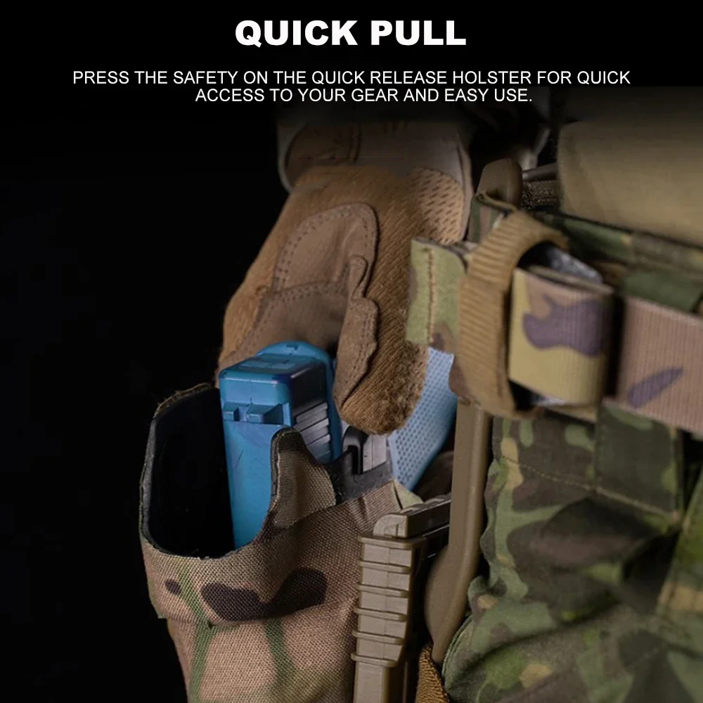 Funda táctica Glock 17, funda de pistola de liberación rápida para caza con Kit QLS, cinturón de tiro Airsoft, funda para pistola de transporte - imagen 5