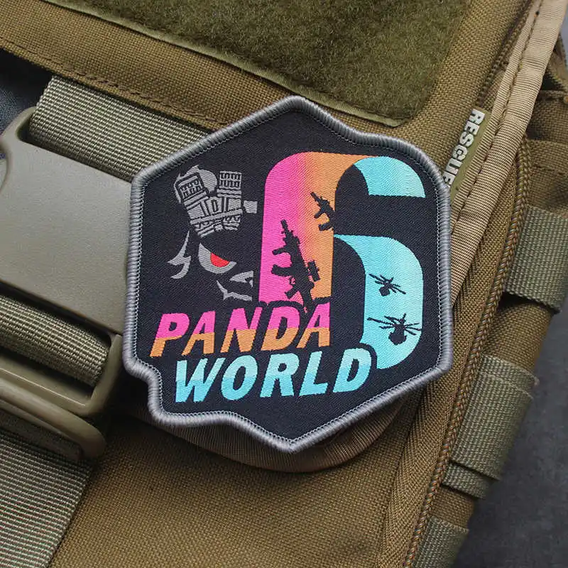 PANDA WORLD 6 parches bordados tácticas insignia de animales DIY para ropa mochila chaqueta decoración apliques insignia de armas