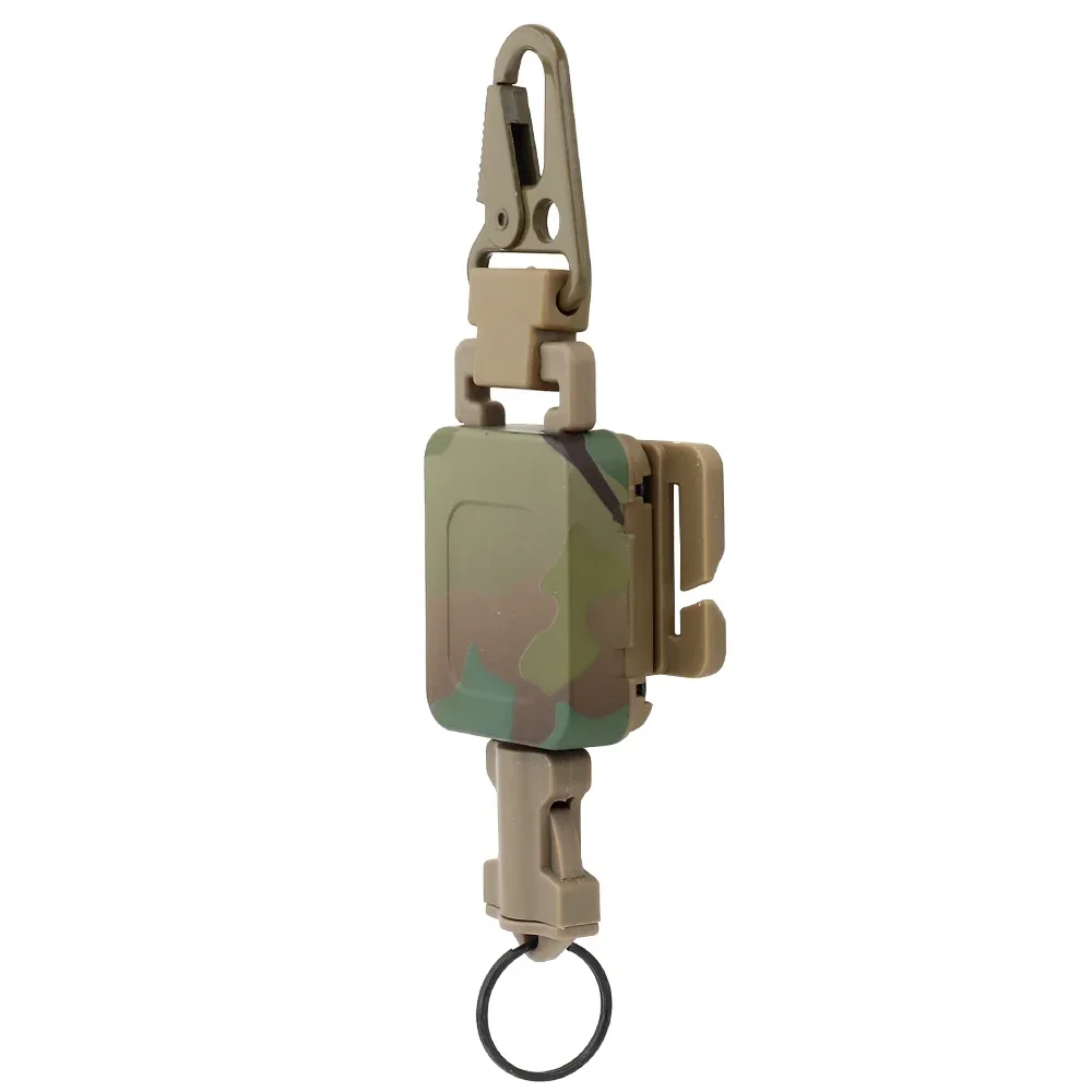 Pistola táctica, eslinga retráctil, cuerda giratoria de nailon, Clip de acero metálico, llavero, almacenamiento de llaves, accesorios de caza y Paintball - imagen 2