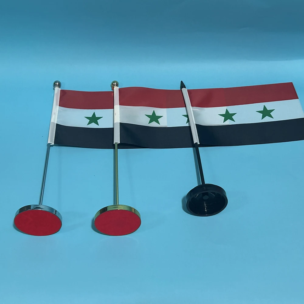 SKY FLAG 14x21cm poliéster Escritorio de oficina de Siria Bandera País Banner para decoración de mesa - imagen 4