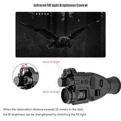 Monocular digital visión nocturna infrarrojo doble para caza
