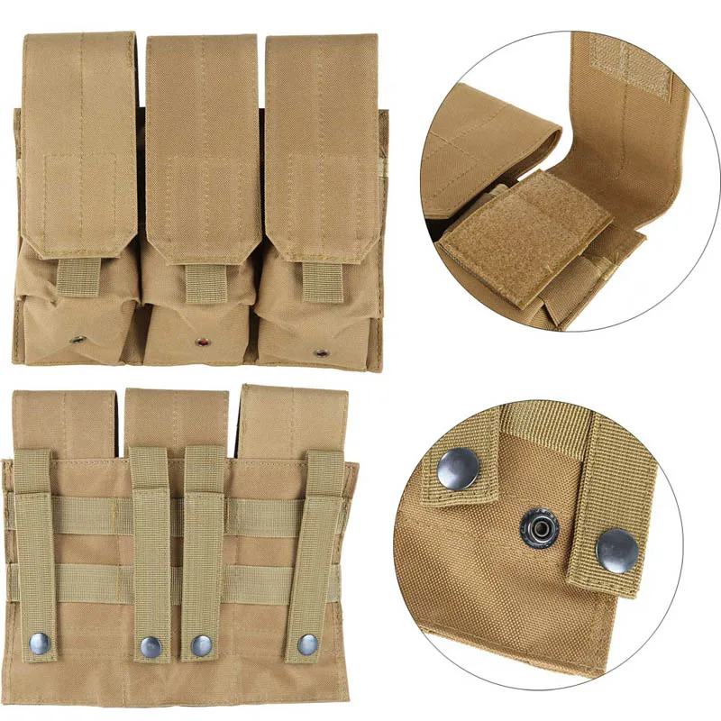 Molle táctico Triple AR15 M4 5,56mm Mag revista bolsa pistola tiro chaleco herramienta descarga caída caza Airsoft bolsa - imagen 2