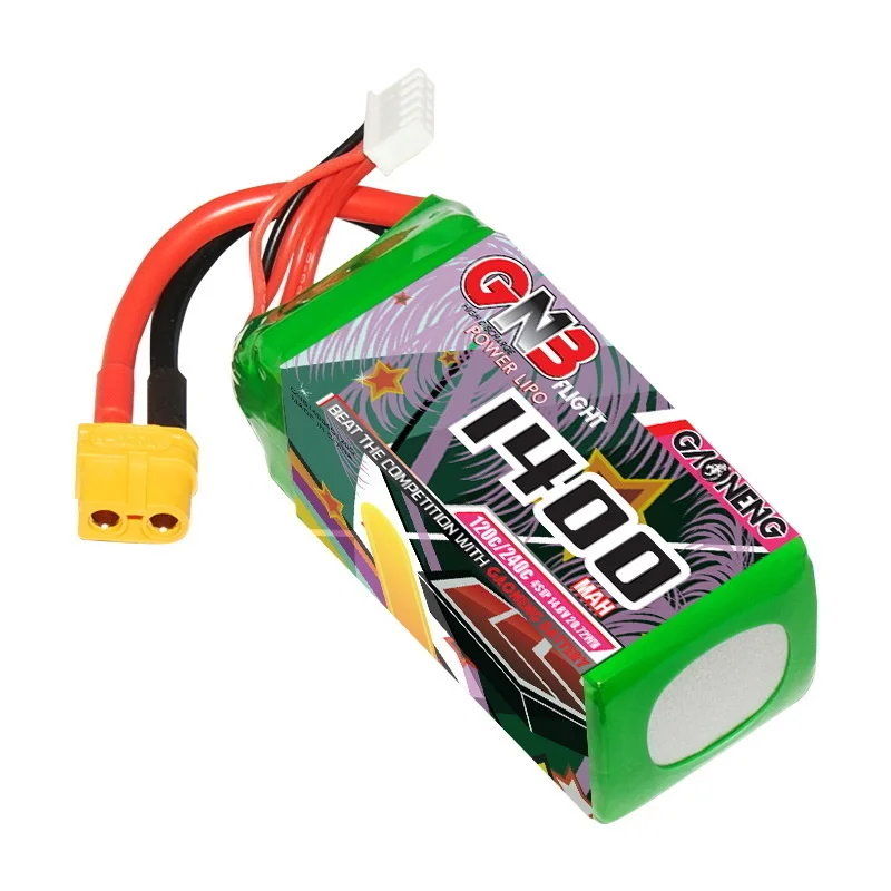 GNB 4S-batería Lipo recargable para Dron, Pila de 14,8 V, 1400mAh, 120C/240C, para cuadricóptero RC FPV, avión, 14,8 V, con enchufe XT60 - imagen 5
