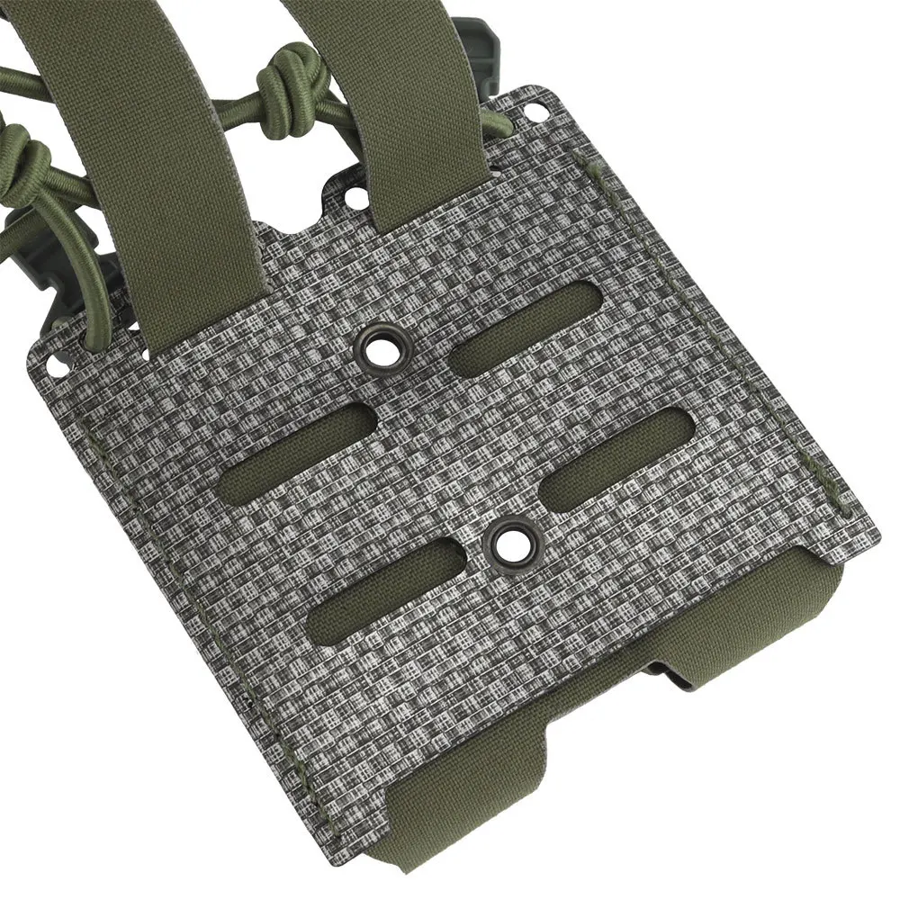 Bolsa doble de 9mm para cargador de pistola, soporte Molle Mag de tapa abierta, cuerda elástica de retención, equipo de caza para Airsoft al aire libre - imagen 4
