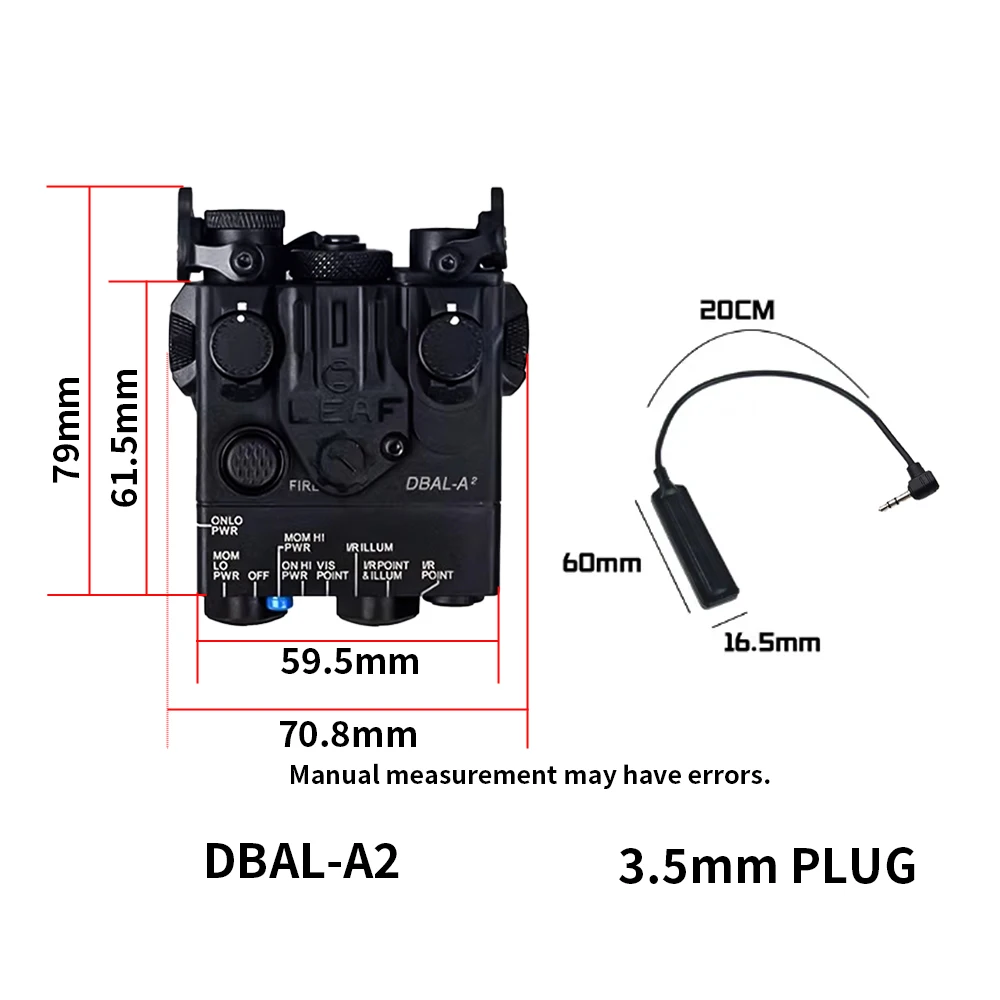 DBAL A2 punto rojo verde láser Surefire M300 M600 linterna interruptor de presión caza pistola de aire luz para 20mm MIOK KRY AXON Set - imagen 5