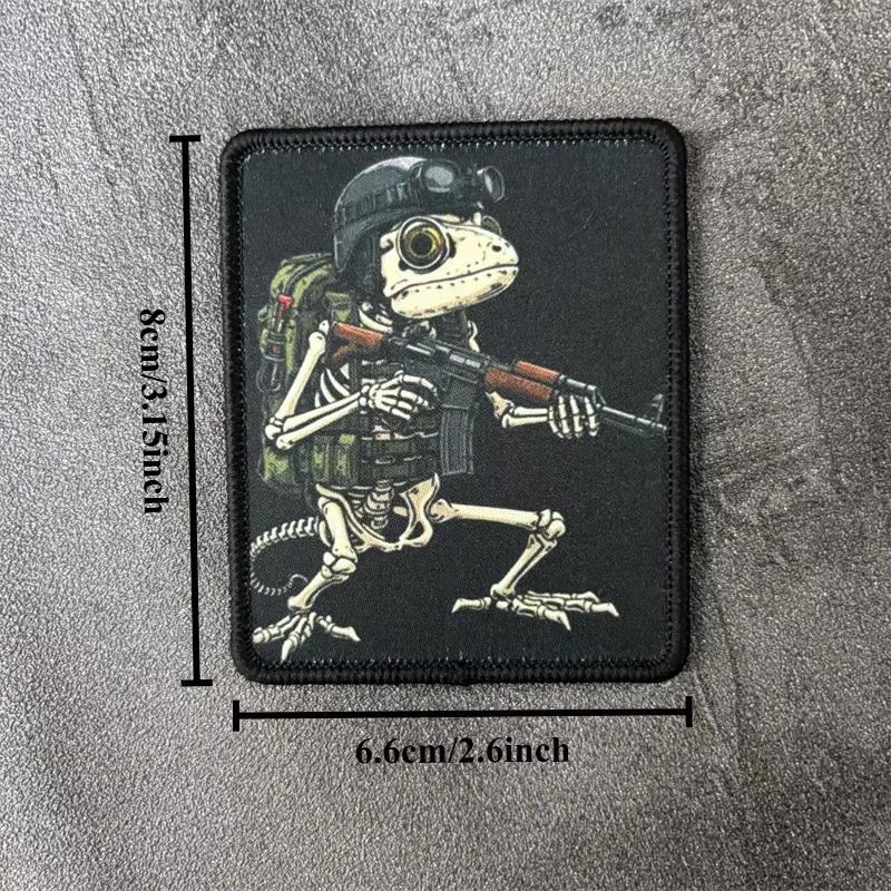 Parche táctico calavera de rana – Sistema hook para chaleco o mochila - imagen 3