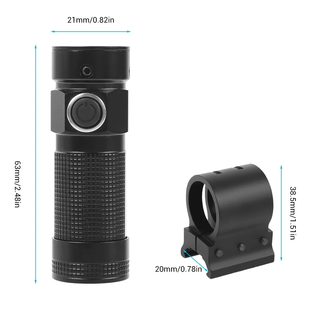 Mira láser táctica roja y verde, potente puntero láser compacto, mira láser roja y verde, accesorios de caza Airsoft - imagen 5