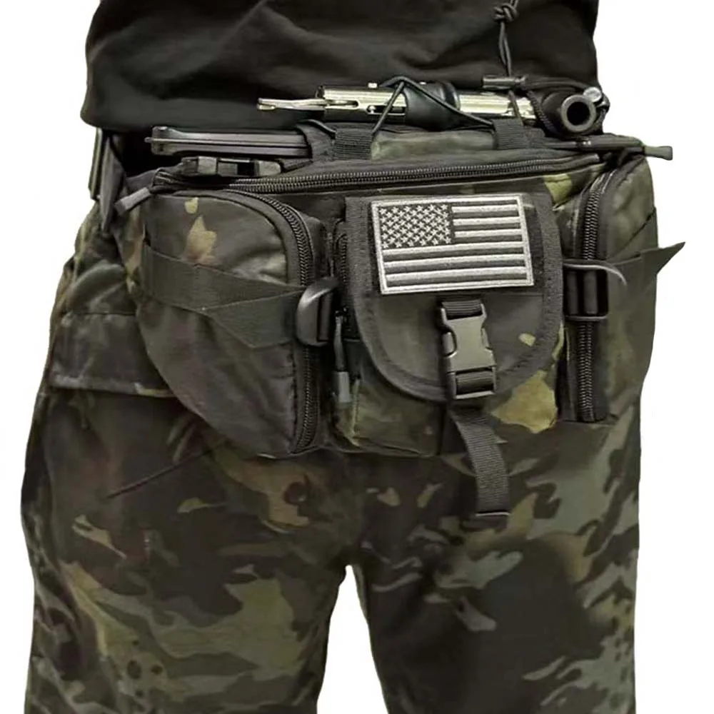 Bolso cruzado de un solo hombro para exteriores, riñonera táctica, riñonera multifuncional, riñonera de camuflaje, riñonera para senderismo