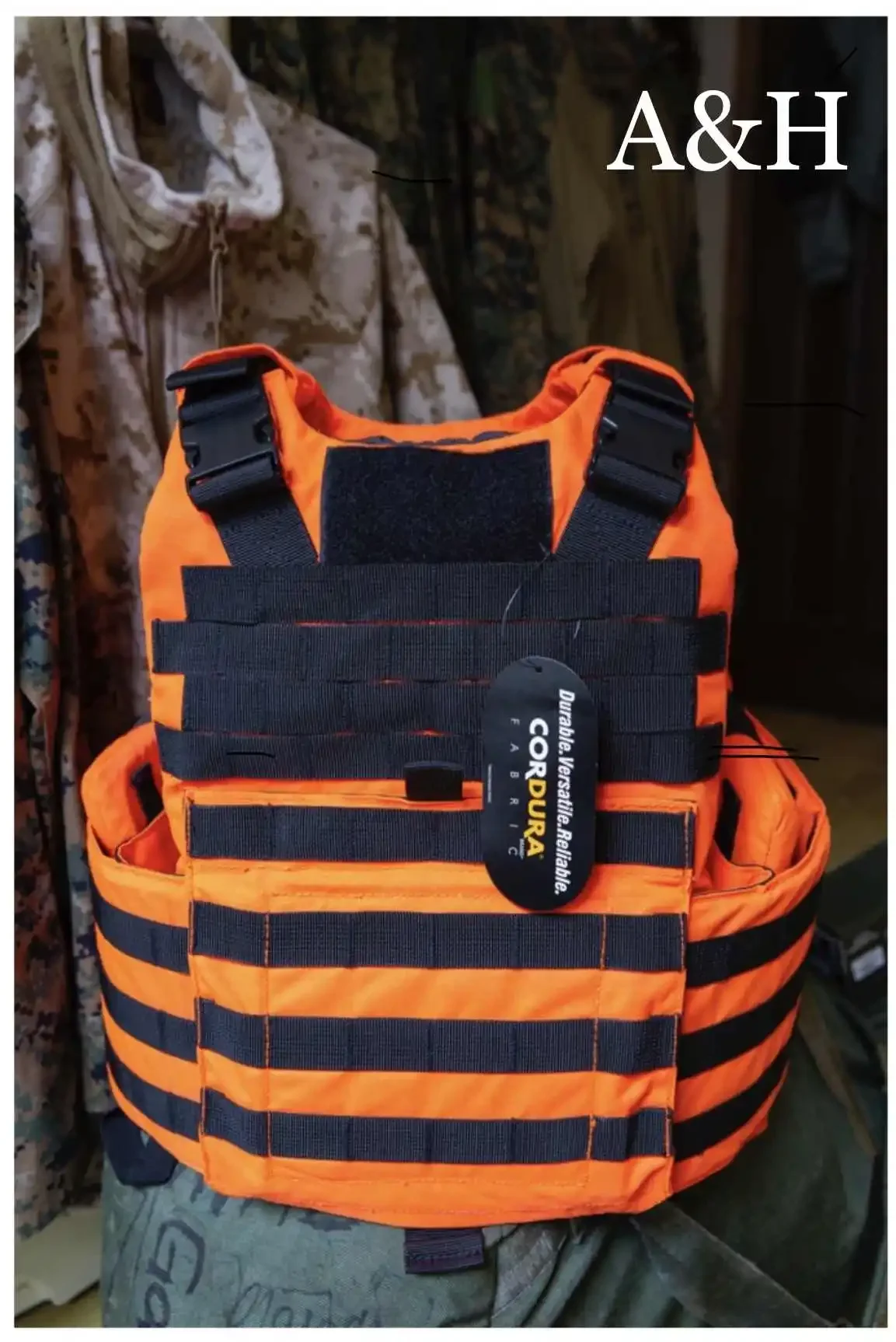 Chaleco de advertencia de seguridad naranja de alto brillo para caza táctica al aire libre - imagen 2