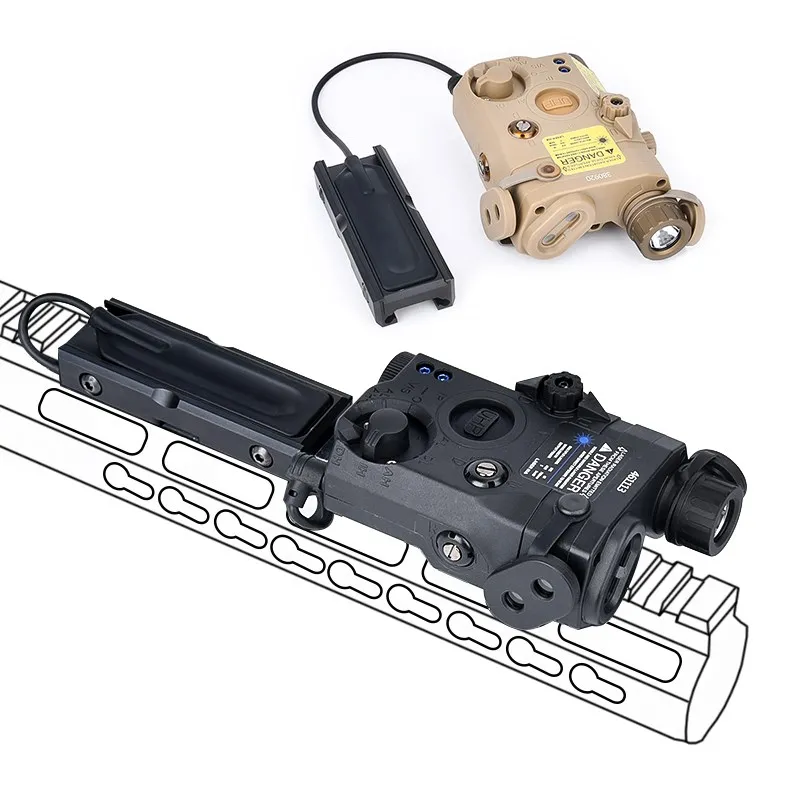 WADSN-PEQ-15 táctico, iluminación infrarroja láser roja, verde y azul, luz LED blanca con interruptor trasero, ranura para tarjeta compatible con riel Picatinny de 20mm - imagen 5