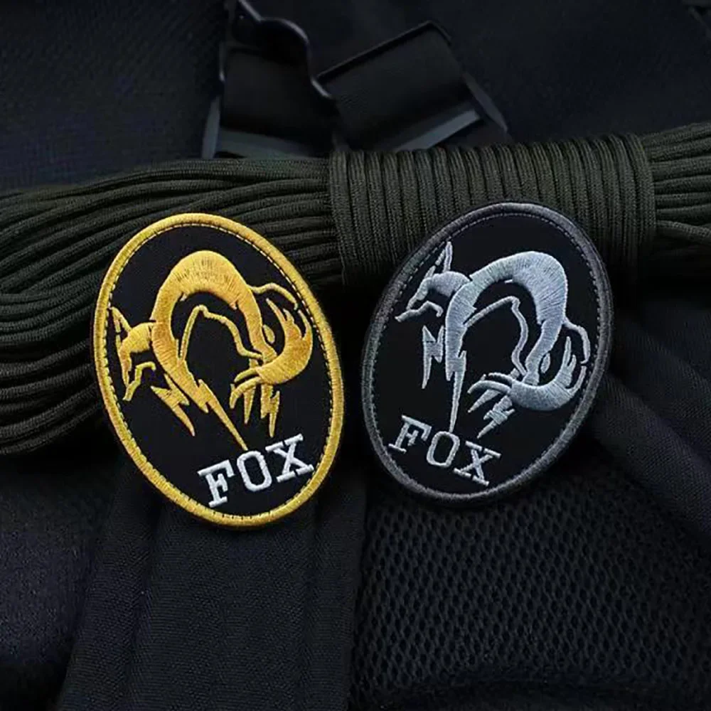 FOX Metal Gear MGS Foxhound parche militar táctico tropa moral bordado parches para ropa mochila insignia aplique - imagen 3