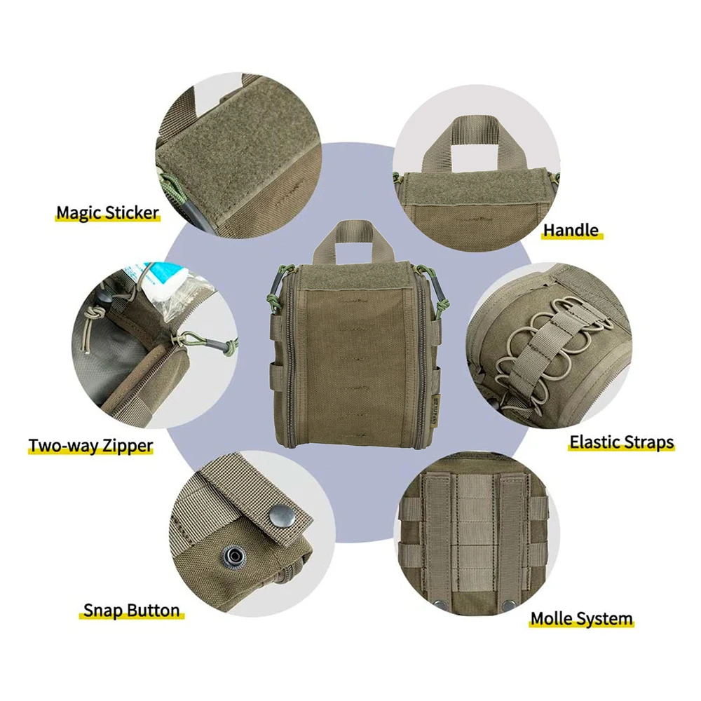 Excelentes bolsas tácticas de primeros auxilios ELITE SPANKER, bolsa Molle de liberación rápida, bolsa EDC, bolsa de caza al aire libre, bolsillo - imagen 5