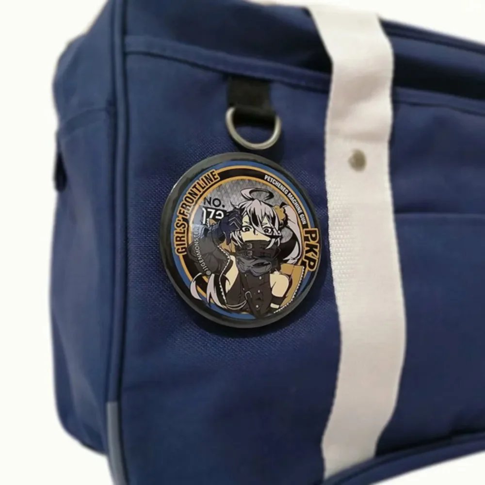 Insignia de uniforme Jk de primera línea para niñas, 7,5 cm, HK416 404, juego de Anime, pistola táctica, pines para mochila - imagen 3