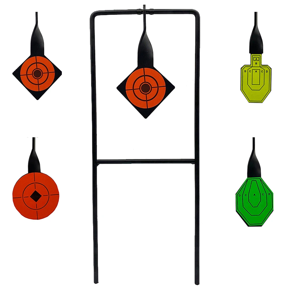 Reinicio automático del objetivo de tiro de metal 360 °   Objetivo giratorio de acero para pistola BB, Rifle, pistola Airsoft, práctica de tiro