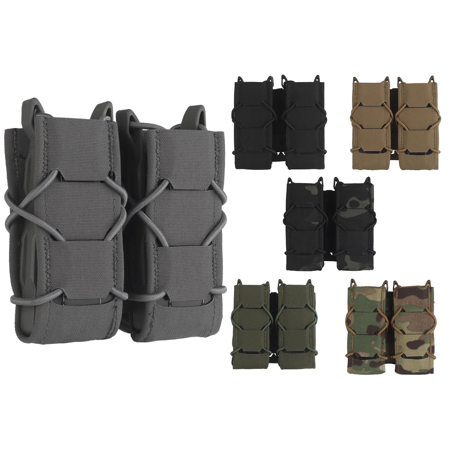 Tiger V2 Pistola Doble Mag Bolsa Pistola de mano 9 mm 10 mm.40.45.357 Porta revistas También para linterna EDC Airsoft