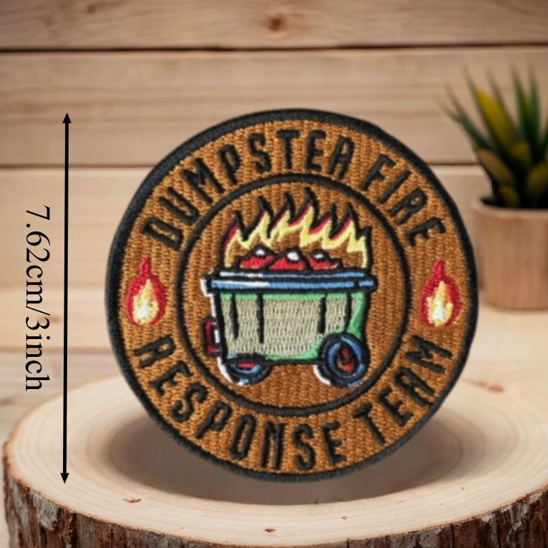 Parche bordado del equipo de respuesta a fuego de dumpster, chaleco táctico, insignia de moral con gancho y bucle, pegatinas para mochila, parches para brazalete para ropa - imagen 3