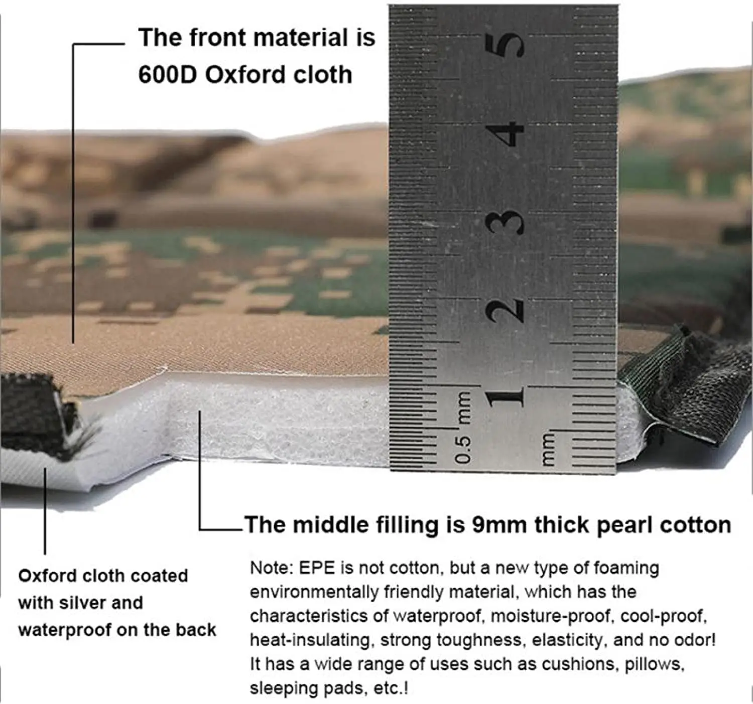 Esterilla plegable portátil para acampar al aire libre, pequeña alfombra de Picnic, tela Oxford, cojín de playa a prueba de humedad, aislamiento térmico, cojín frío - imagen 4