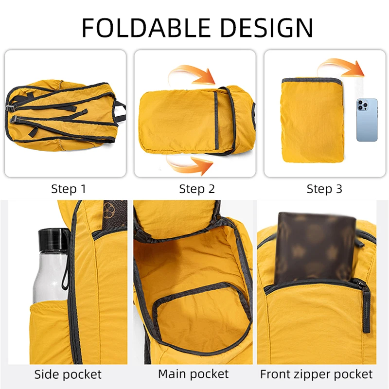 Mochila de escalada para ciclismo al aire libre para hombres y mujeres, mochila plegable para deportes, senderismo, Camping, viaje, Fitness, correr - imagen 4